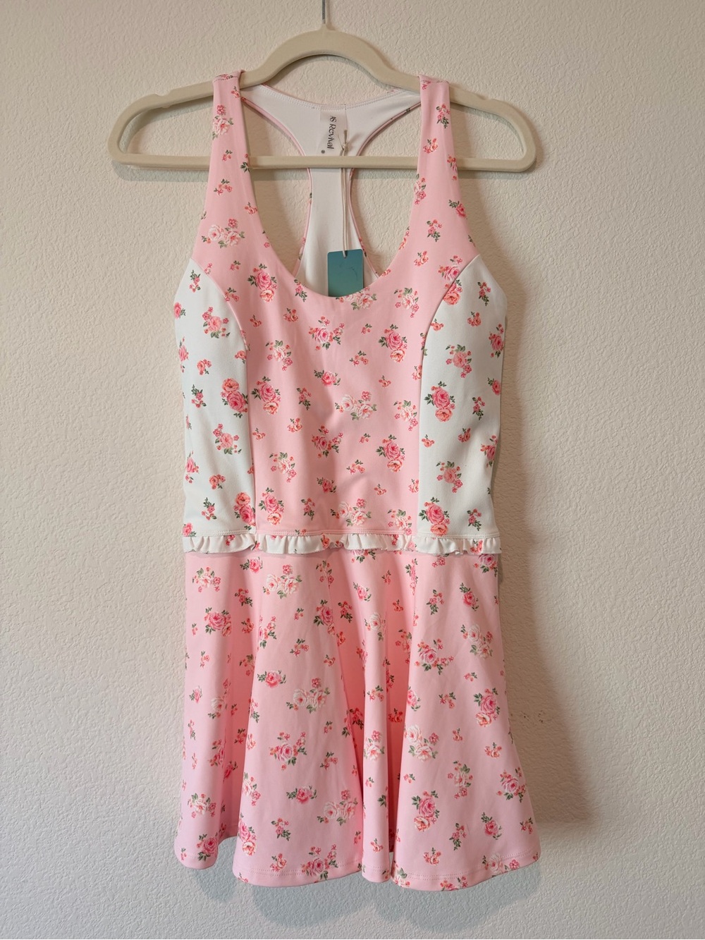 Altar’d State Pink Floral Ruffled Waist Athletic Dress